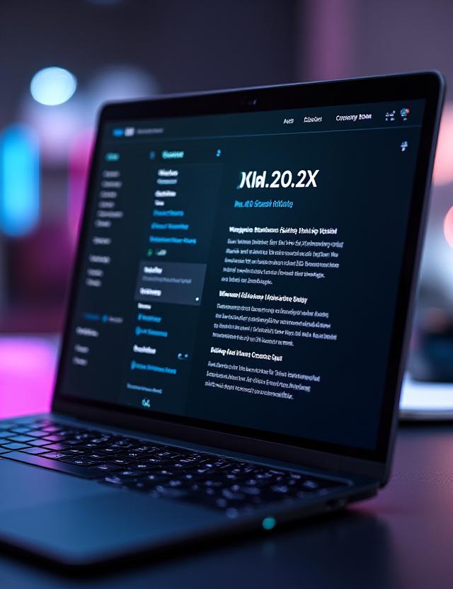 Screenshot einer eleganten dunklen Website mit innovativer vertikaler Seitenleiste und fließenden Übergängen, die moderne Navigation demonstriert